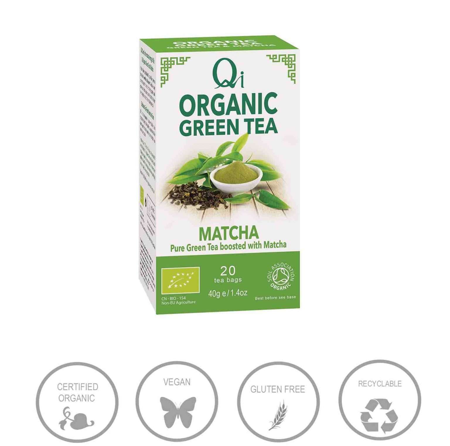 Tea (Green, Ginseng, Matcha) (20 bags) Green Heart Organics